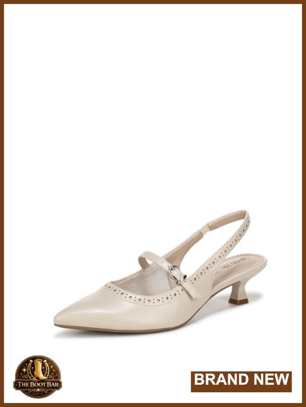Kitten Heel Slingback Mary Jane Pump Pointed Toe Comfort Shoes